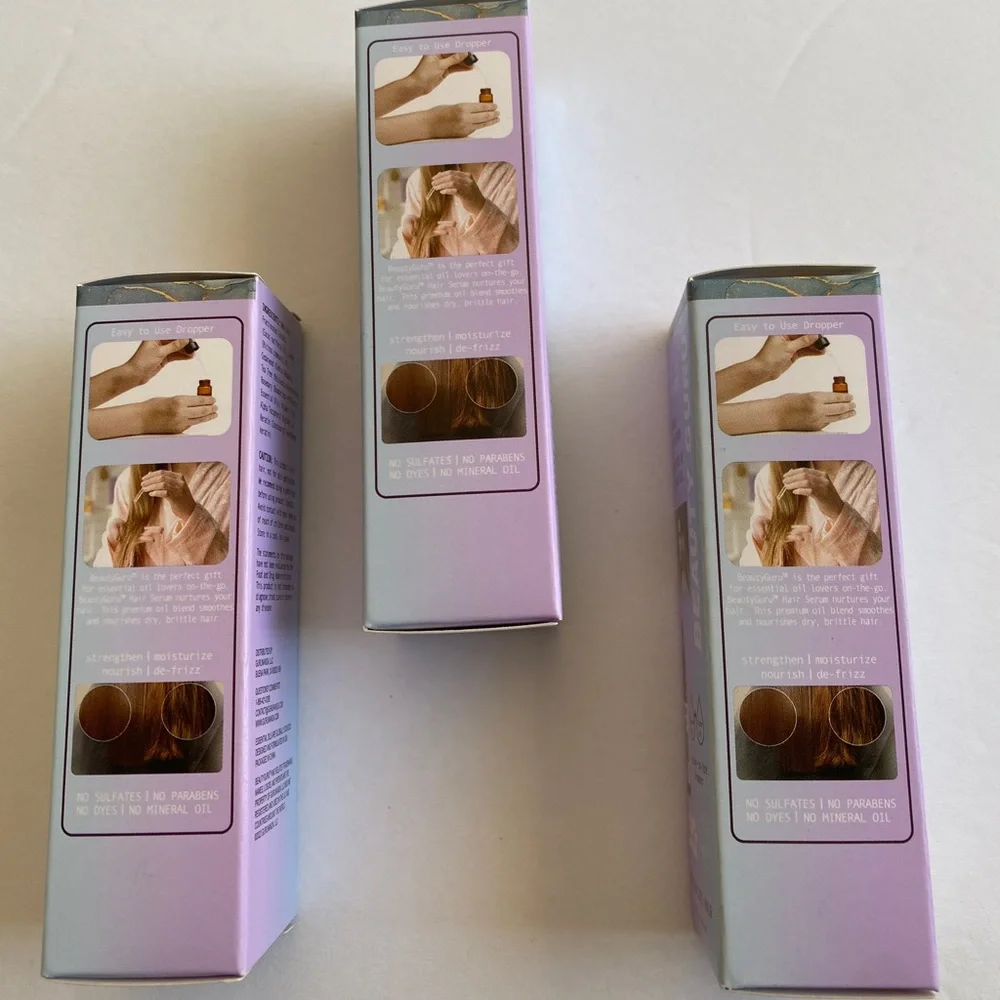 3pk BEAUTY GURU Natural Hair Serum 100% Pure &‎ Natural Oil Moisturizes Hair